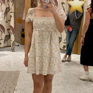 Aritzia Sunday Best Hadley Poplin Floral Babydoll Dress Size S